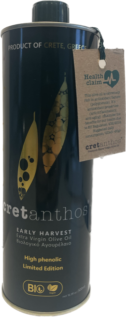 Cretanthos, 500 mL, LIMITED EDITION, over 600 mg/kg total polyfenoler, SUPERFOOD, EARLY HARVEST